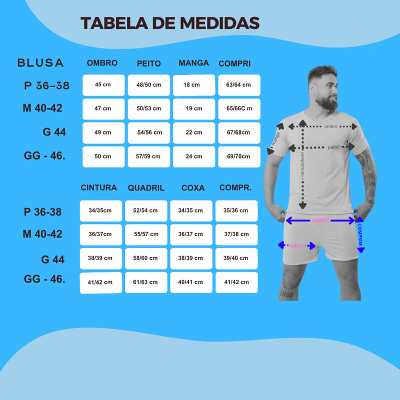 Pijama Masculino Curto Divertido
