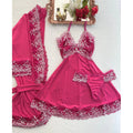 Encanto Rubi Kit Camisola, Robe e Calcinha