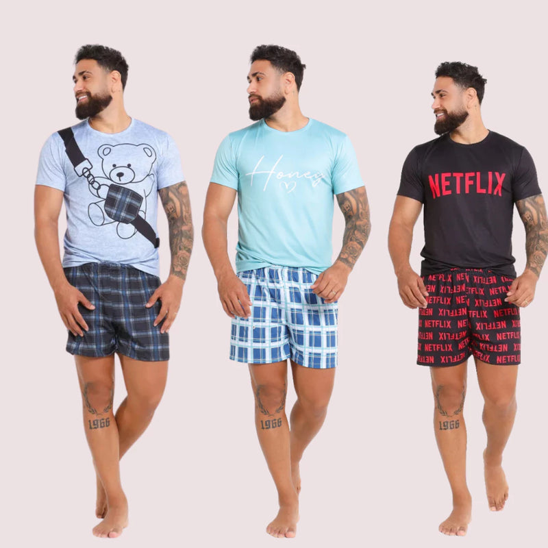 Pijama Masculino Curto Divertido