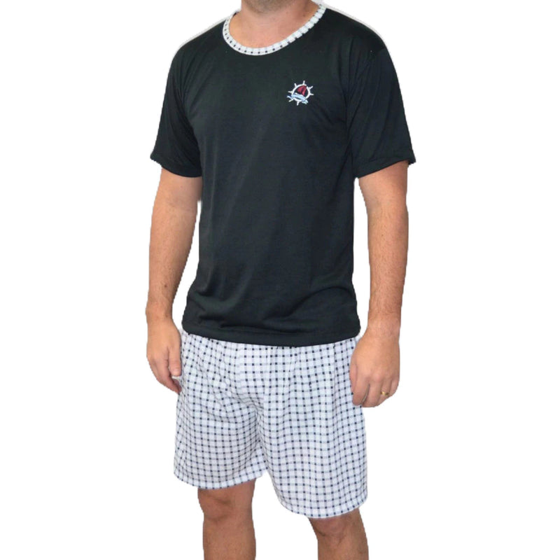Kit com 2 Pijamas Masculino Meia Manga Em Malha