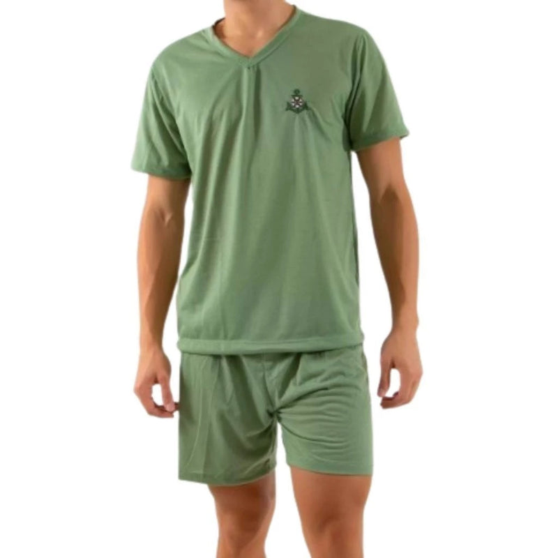 Kit com 2 Pijamas Masculino Meia Manga Em Malha