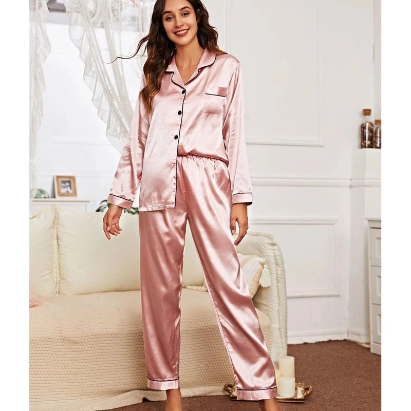 Pijama feminino Americano de Seda com Elastano