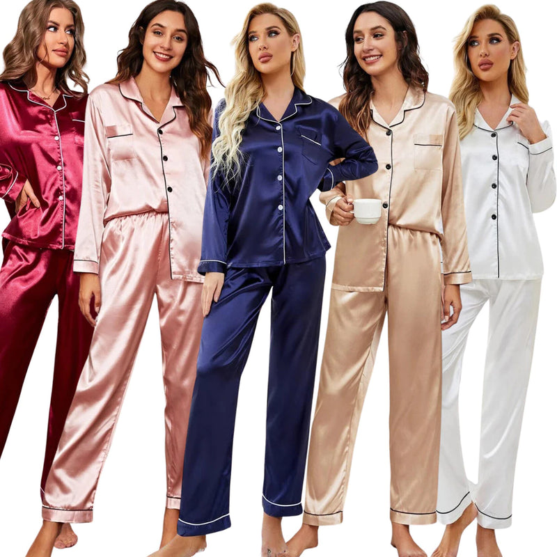 Pijama feminino Americano de Seda com Elastano