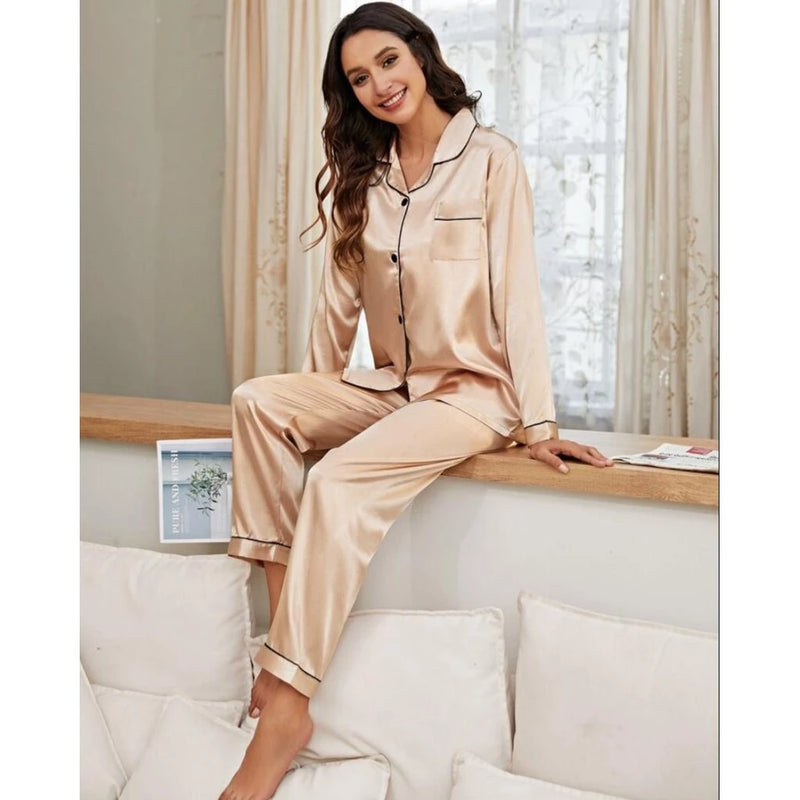 Pijama feminino Americano de Seda com Elastano