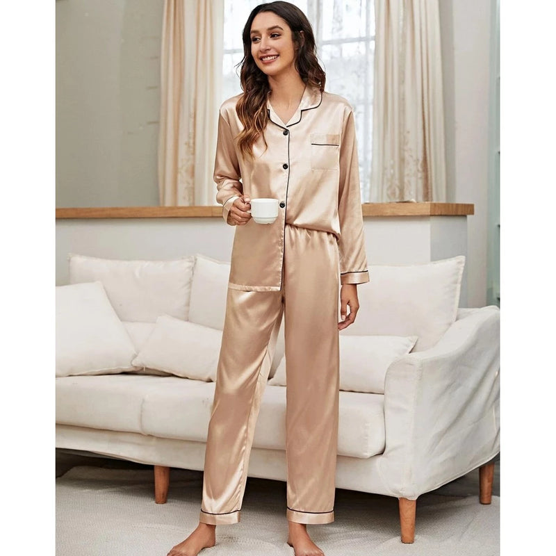 Pijama feminino Americano de Seda com Elastano